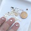 4mm Round Flat Mother of Pearl Nail Art Stickers In White, Black, and Yellow for DIY Jewelry Accessories