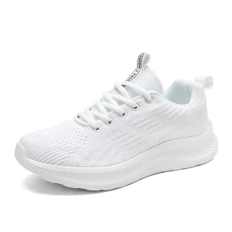 Women Flying Weave Breathable Spring Casual Sneakers Ladies Non-Slip Jogging Shoes Fashion Lightweight All-Match Running Shoes