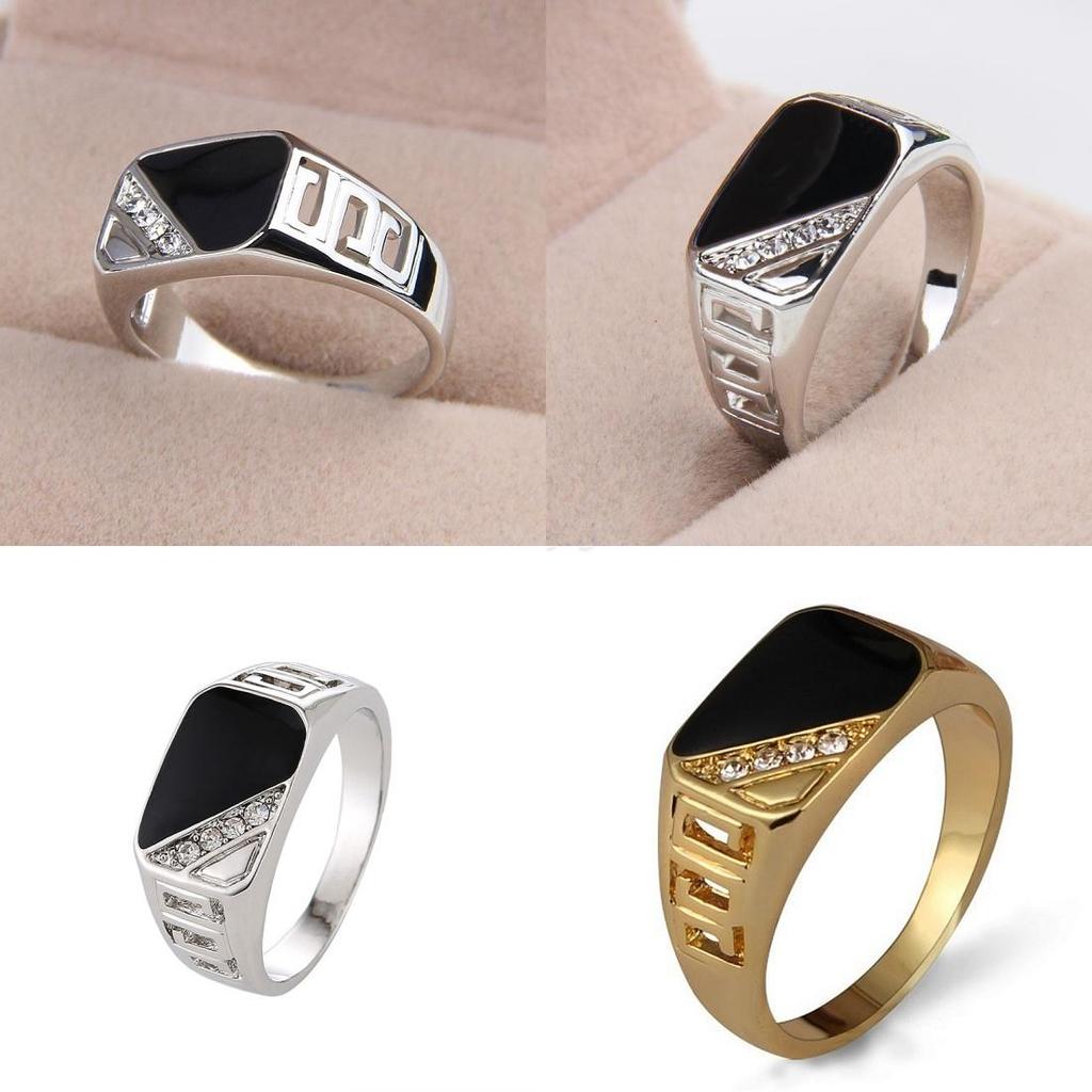 Premium Quality Men's Alloy Hollow Crystal Finger Jewelry In Timeless Vintage Design
