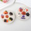 WTEMPO 4PCS 7.6*7.6*1.1CM Round Halloween Pumpkin Ghost Pattern Design Silicone Molds DIY Epoxy Resin Molds Halloween-themed Handicraft Making Molds