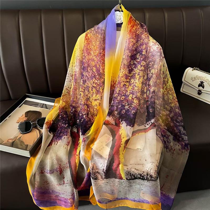 New Silk Beach Stoles Women Hijab Scarf Sunscreen Shawl Wraps Ladies Scarves Foulard Beach Stoles Female Bandana Echarpe