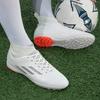 Men's and Women's Football Shoes High-top Fly-woven Socks Mouth Leather Surface Long Nails Broken Nails Flat Bottom Professional Competition Training