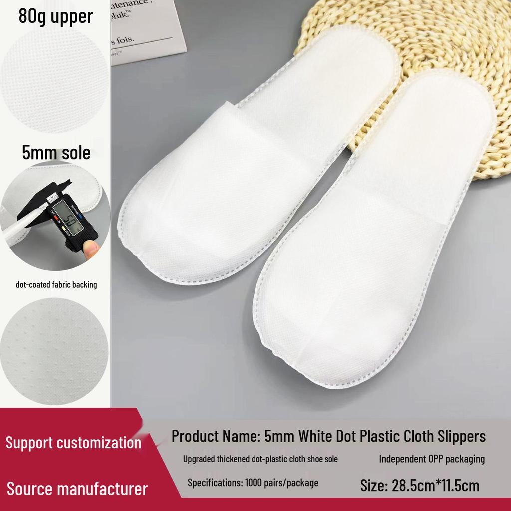 Verdickte Vlies-Einwegpantoffeln für Hotel, B&B, Zuhause, Gäste und Reisen - Waschbar