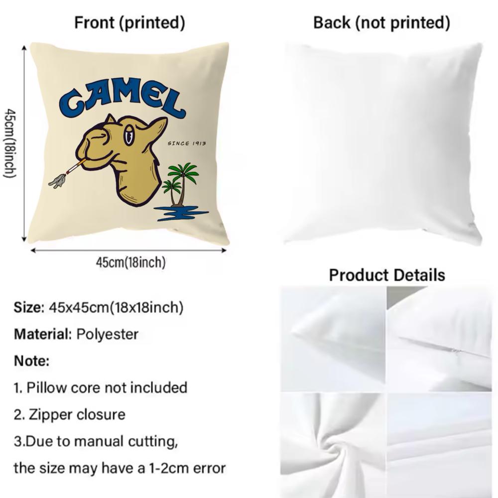 Luxury C-Camel Cushion Cover Comfortable Reversible Pillow Cover Ideal For Car Sofa Bedroom & Beyond