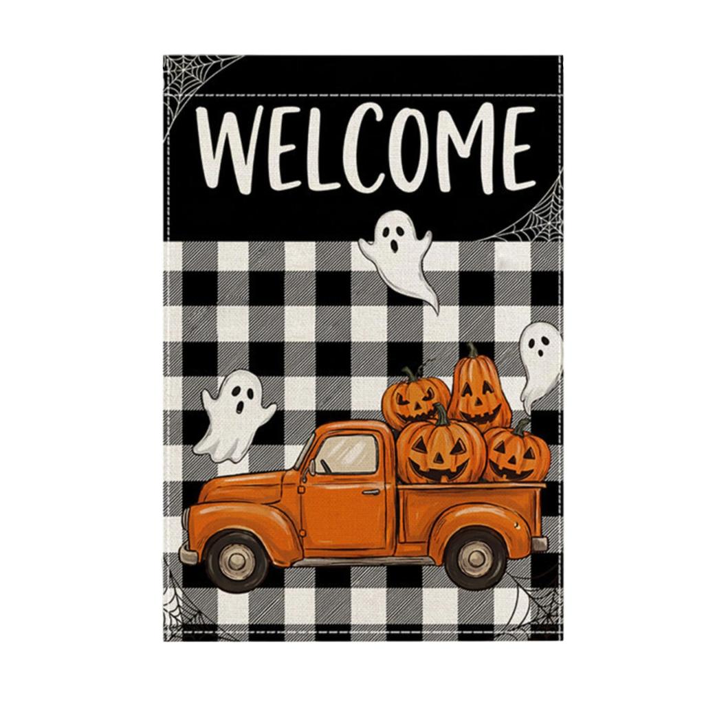 Halloween Garden Flag with Leaf Print for Fall Outdoor Decor