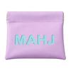 PU Leather Mahjong Score Card Pouch with Auto-Close Spring Frame, Small Storage Case for Home Table Use and Travel