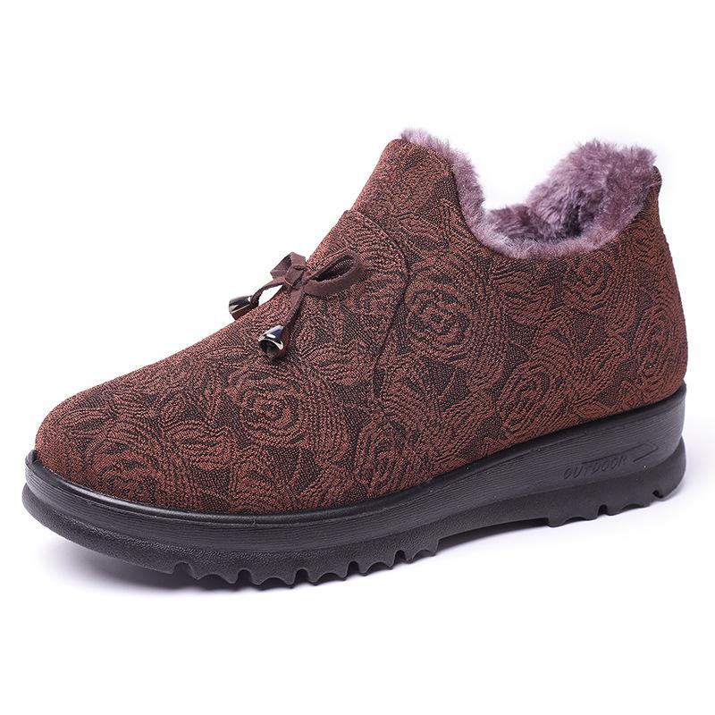 2025 old Beijing cotton shoes women's new polyurethane women's cotton boots piled and thickened warm middle-aged and elderly mother cotton shoes