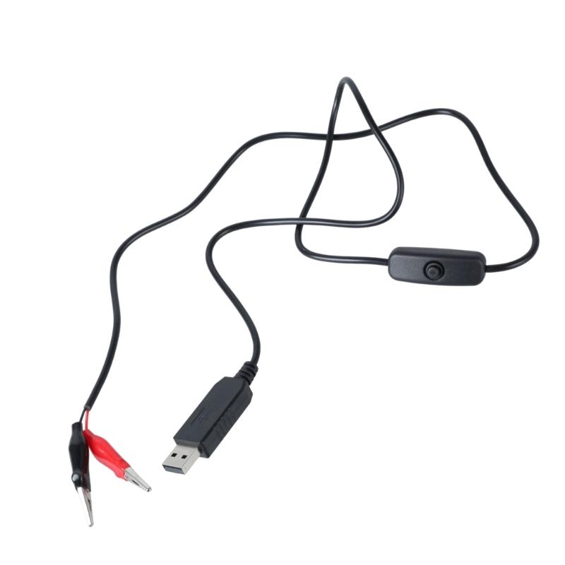 Durability USB to Alligators Clip Connectors Wire 18AWG Alligators Clip with USB Connectors for DIY Power Supply Line