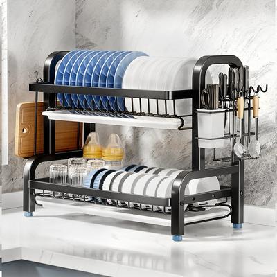 Sales Dish Drying Rack Compact Kitchen Dish Rack Drainboard Set Large Rust-Proof  Drainer with Utensil Holder Kitchen Racks