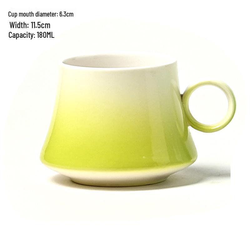 Elegant Gradient Ceramic Tea Cup: High-End Design for Ladies 180ML