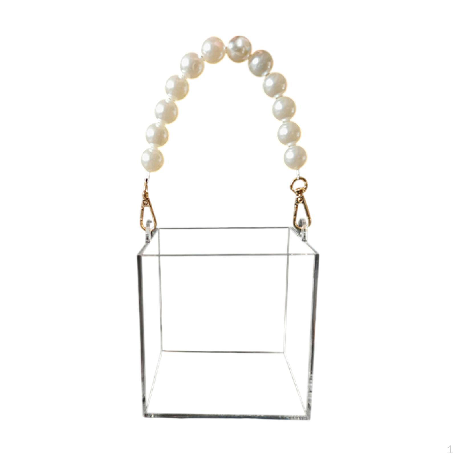 

Acrylic Flower Bag Portable Basket Wedding for Thanksgiving Day Floral 15cmx15cmx15cm