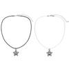 Trendy Swirl Star Pendant Necklace Fashionable Punk Neckchain Women Collarbone Chain Adjustable Choker Accessories