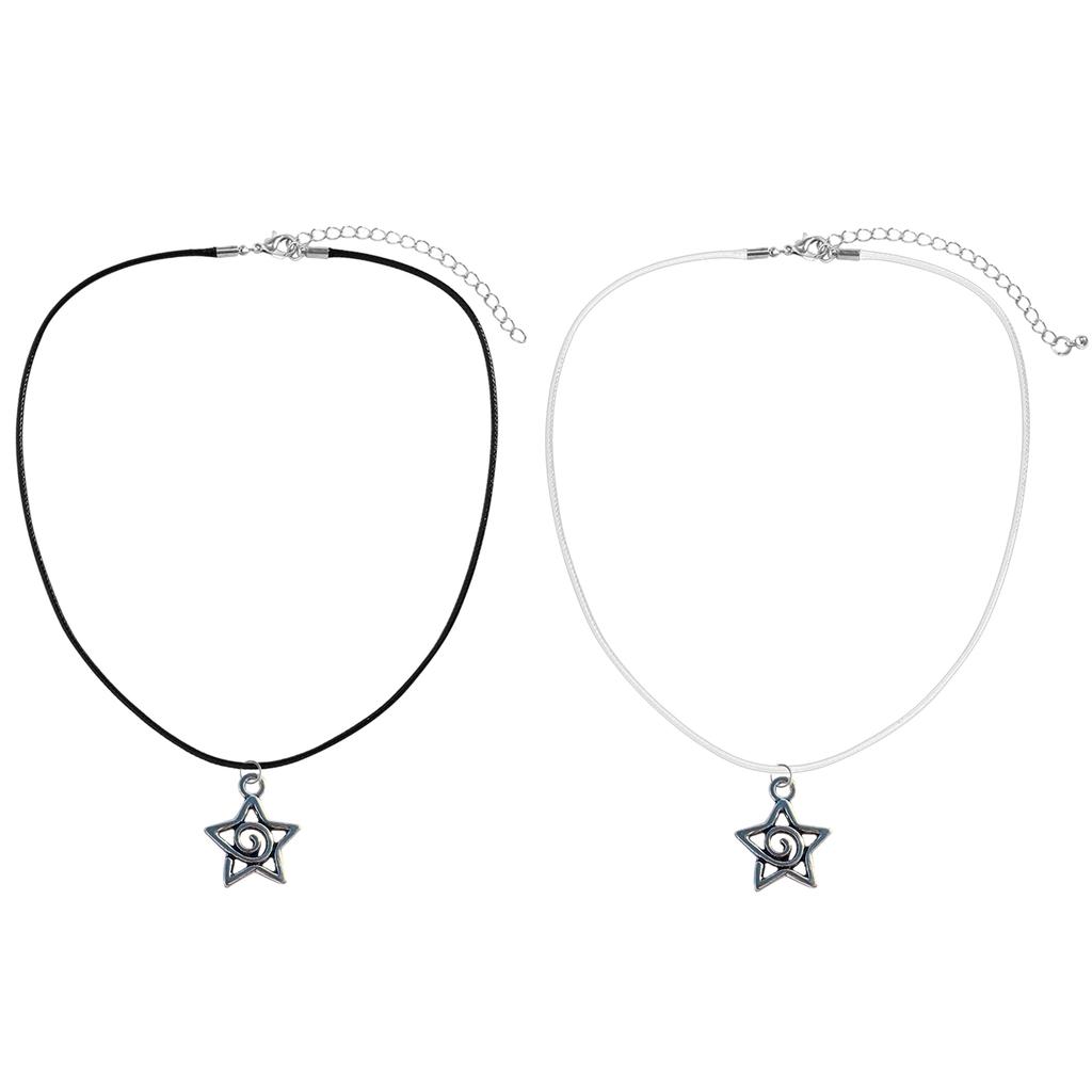 Trendy Swirl Star Pendant Necklace Fashionable Punk Neckchain Women Collarbone Chain Adjustable Choker Accessories