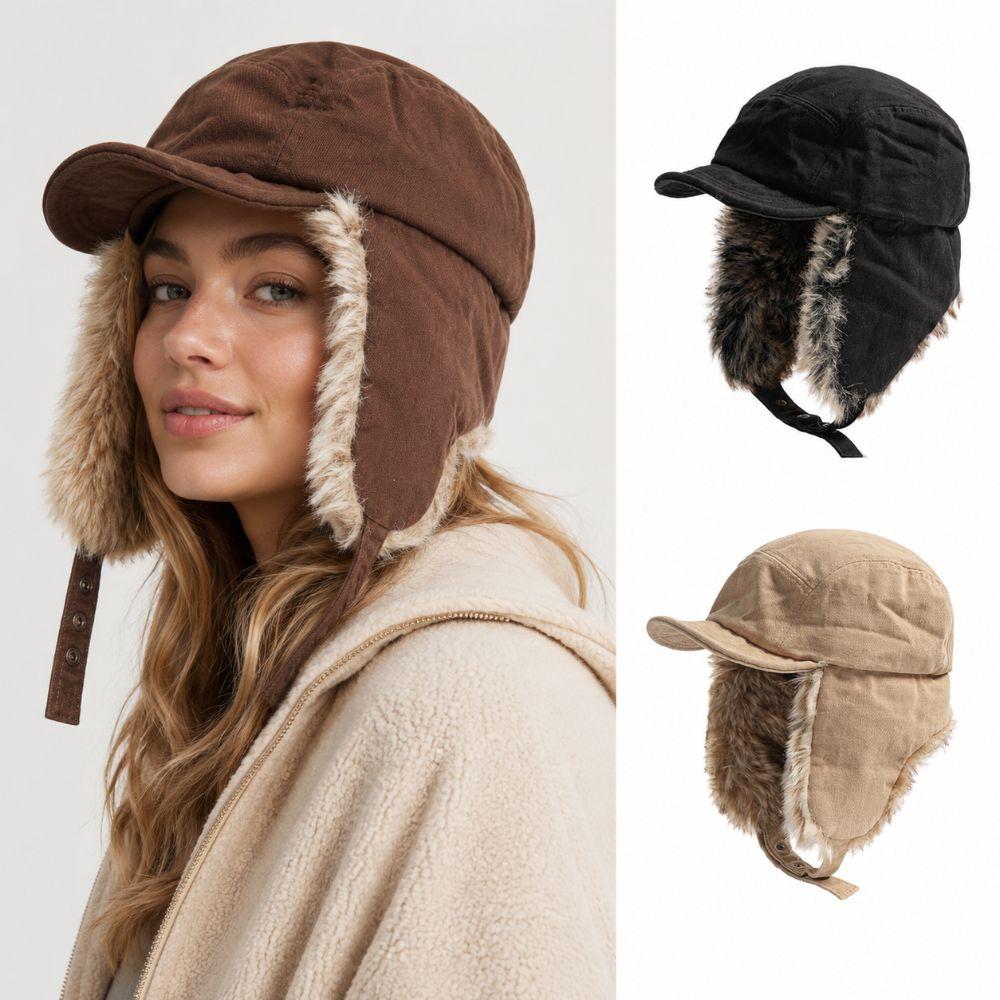 Thickened Winter Bomber Hats Windproof Ski Headwear New Winter Hats with Earflap Winter