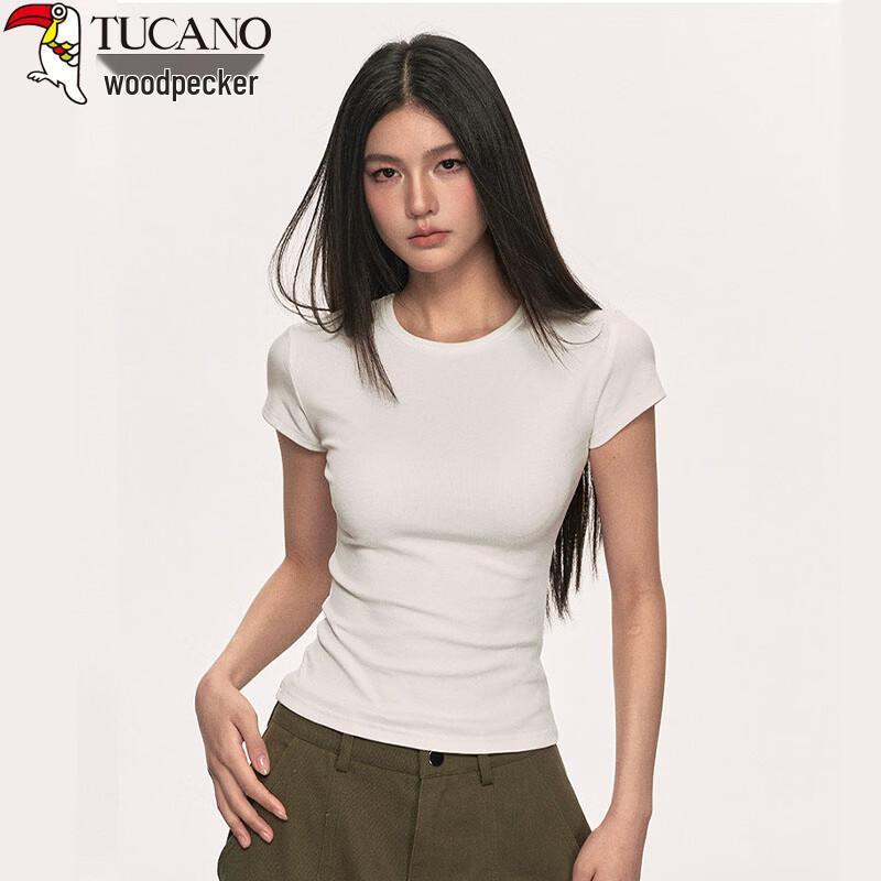 Woodpecker Women's Solid Short Sleeve Slim Fit T-shirt