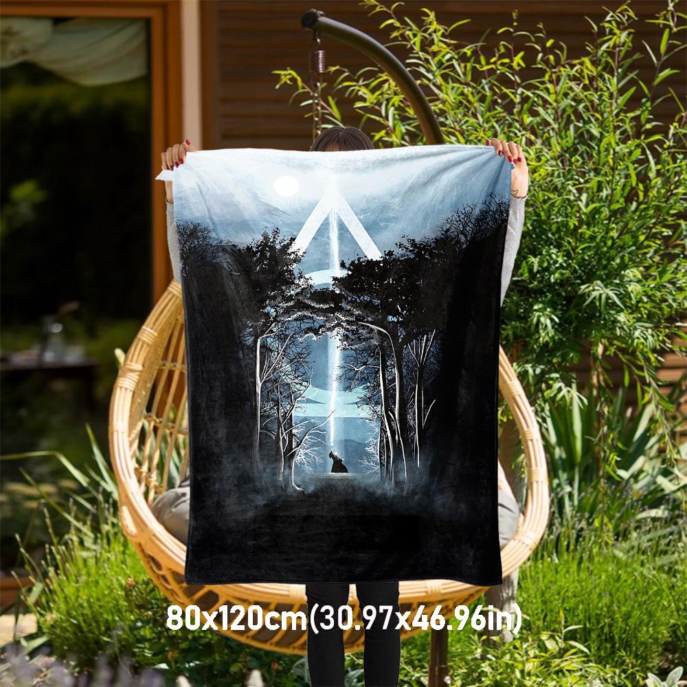 

1pc light saber forest storm Outdoor Flannel Throw Blanket All Season Soft Warmth,Home Decor 1031157 80x120cm