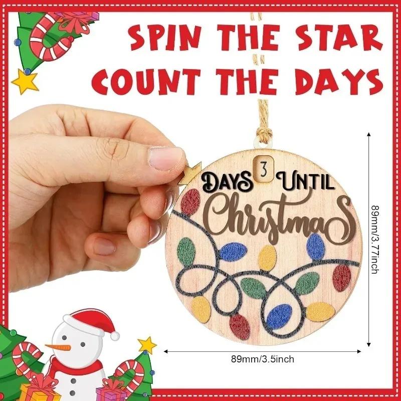 1-5PCS Christmas Countdown Hanging Ornament Santa Claus Tree Decoration Holiday Party Home Decor for Festive Celebration