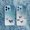 Blue Butterfly Ocean Waves Phone Case For iPhone 14 13 12 11 Pro Max 16 15 Pro Max 13 Mini 16 15 14 Plus Shockproof Laser Covers