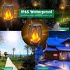 Solarna Lampa Płomień 12/96LED Wodoodporna Zewnętrzna Lampa Solarna Migocząca Krajobrazowa Lampa Trawnikowa Dekoracja Oświetlenie Boże Narodzenie Halloween Atmosfera Dziedzińca