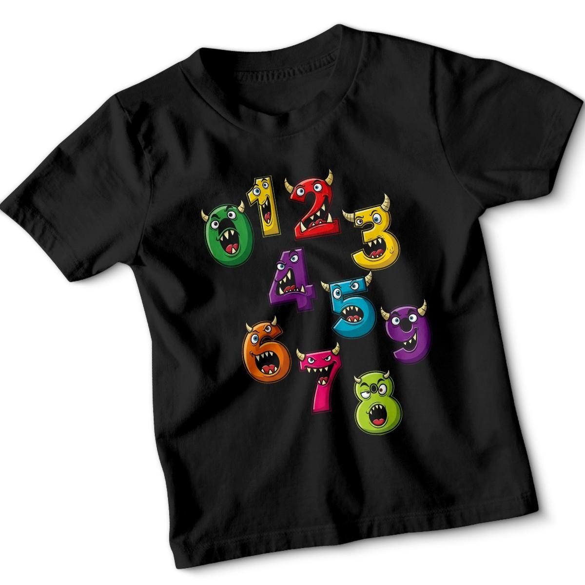 Monster Numbers day Kids Counting Monsters Unisex T-Shirt Playful Learning Tee 100