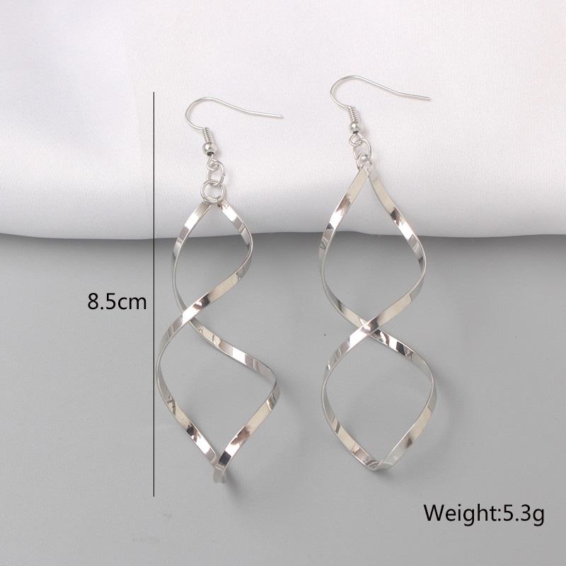 Boucles d'oreilles pendantes torsadées en métal pour femmes, couleur or, alliage enveloppé, déclaration géométrique irrégulière, oreille féminine, zircon, pendientes mujer