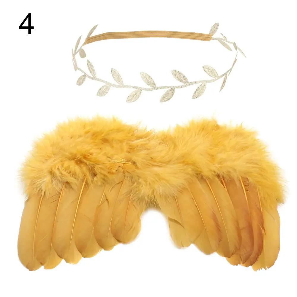 Newborn Photography Props White Angel Wing Baby Photos Props Feather Wing Girls Hair Kids Baby Photography Hair Accessories