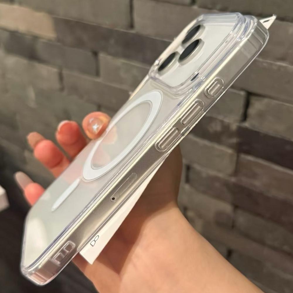 For Magsafe Magnetic Charging Transparent Case For iPhone 17 16 Pro Max 15 14 13 12 11 XS X XR 7 8 Plus 16E 17 Air Acrylic Cover