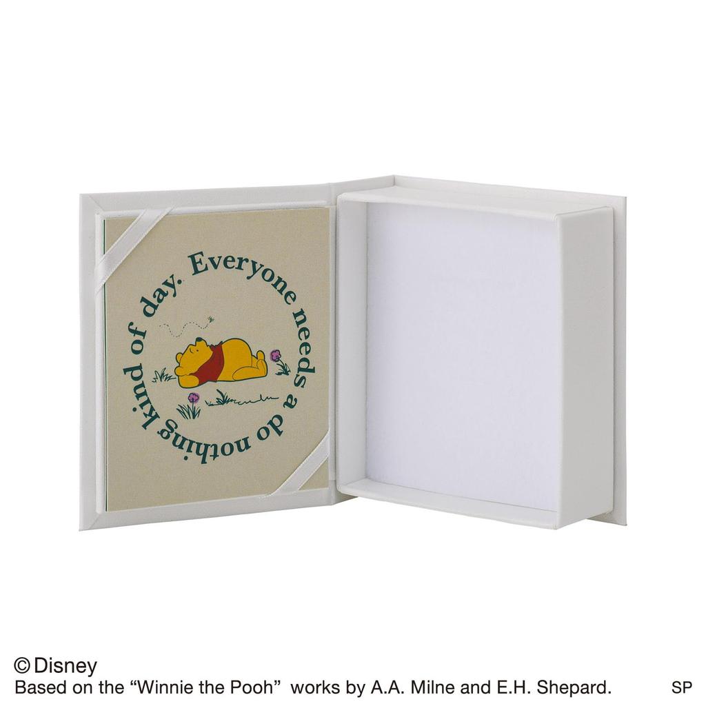 White Clover Winnie the Pooh Dancing Stone Sterling Cubic Pink Necklace, Disney, Silver, Zirconia, Heart, Gold, DISS011PG, Women's