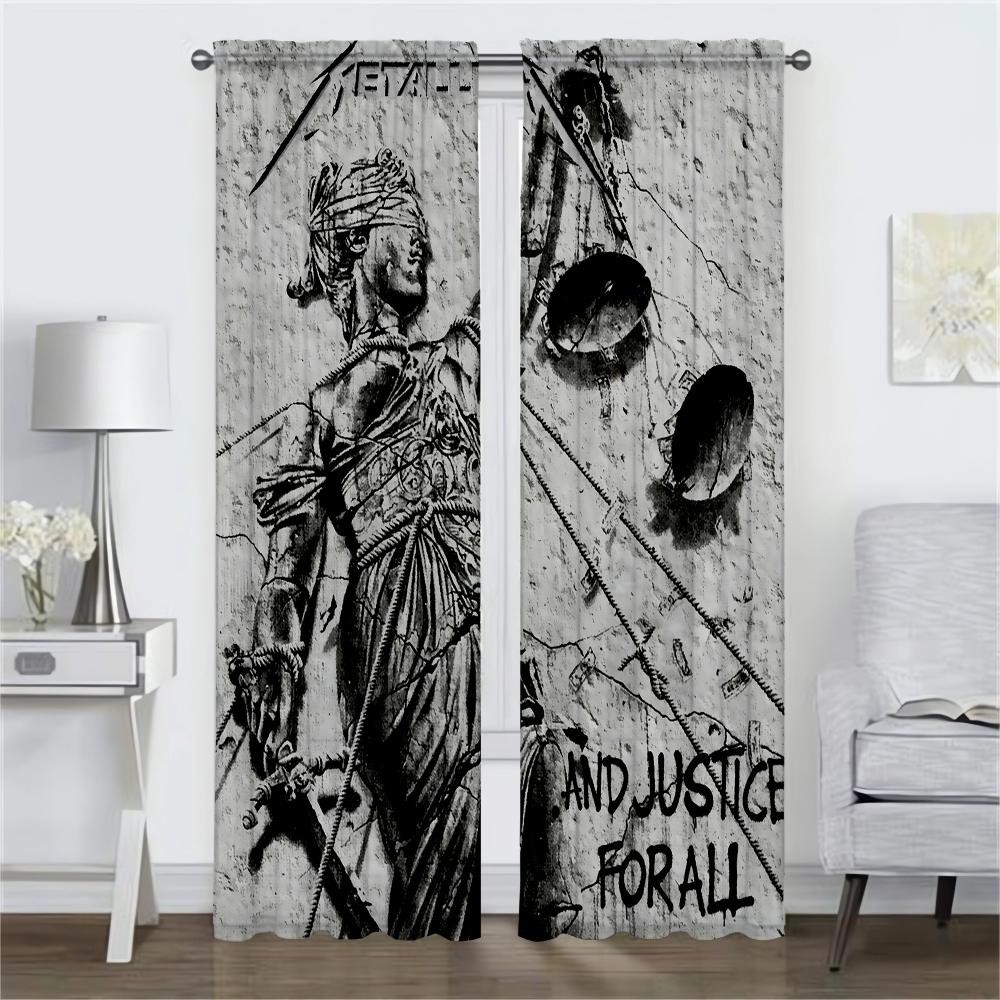 Blackout Curtains 2 Pieces M-MetallicaS Anti-mosquito Curtains for Living Room Curtain Shades Tulle for Bedroom Partition Camera