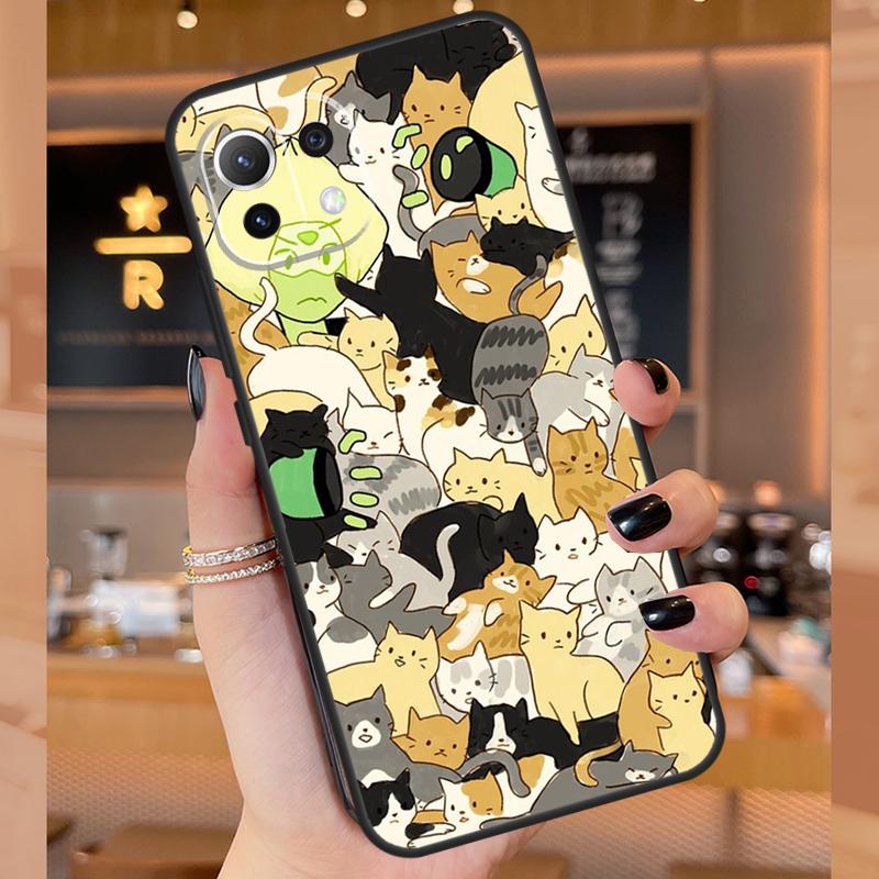

Мультяшный Милый Чехол с Кошками Для Xiaomi 15T 14T Pro 14 15 Ultra 17 Pro Max POCO X7 Pro X5 X6 F5 F6 F7 F8 Ultra Чехол Xiaomi 15
