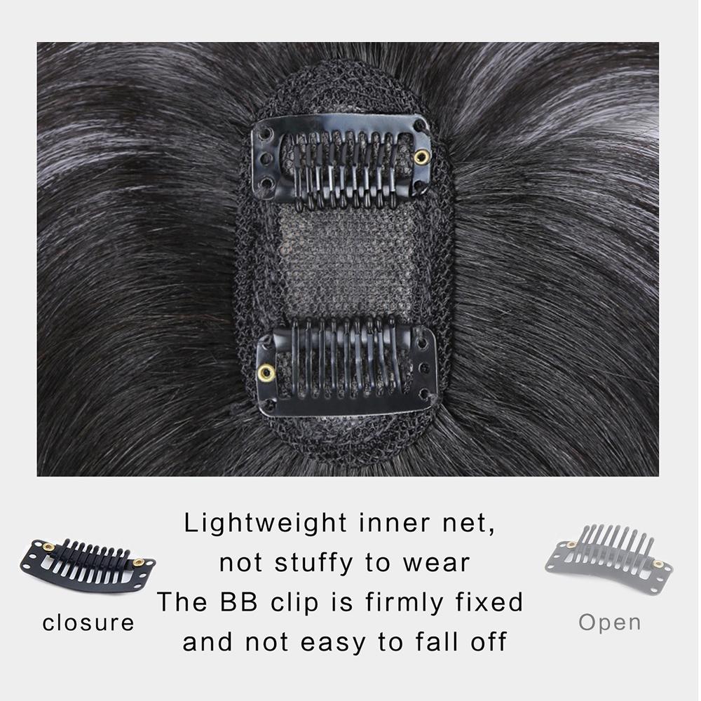 3D Air Bangs Wig Female Seamless High Temperature Hairpiece Head Top Replacement Cover White Hair Fake Bangs