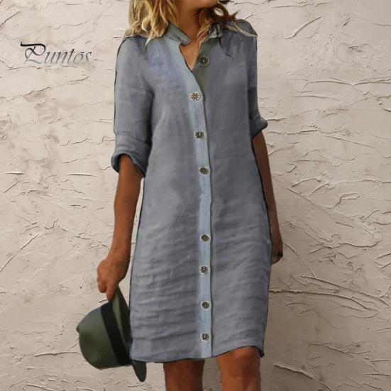 

Женское платье с половиной рукавов, однобортное, облегающее, с воротником-стойкой, длиной до колена, трапециевидной формы, повседневное, повседневное, для поездок на работу, платье миди M серый