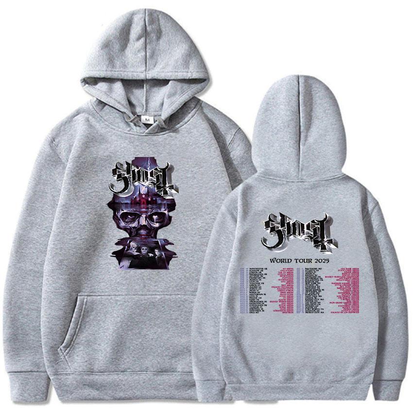 Sweats à capuche Ghost World Tour 2025 Groupe de rock Hip Hop Unisexe Streetwear Sudaderas Hombre Hiver Décontracté Heavy Metal Sweats Homme