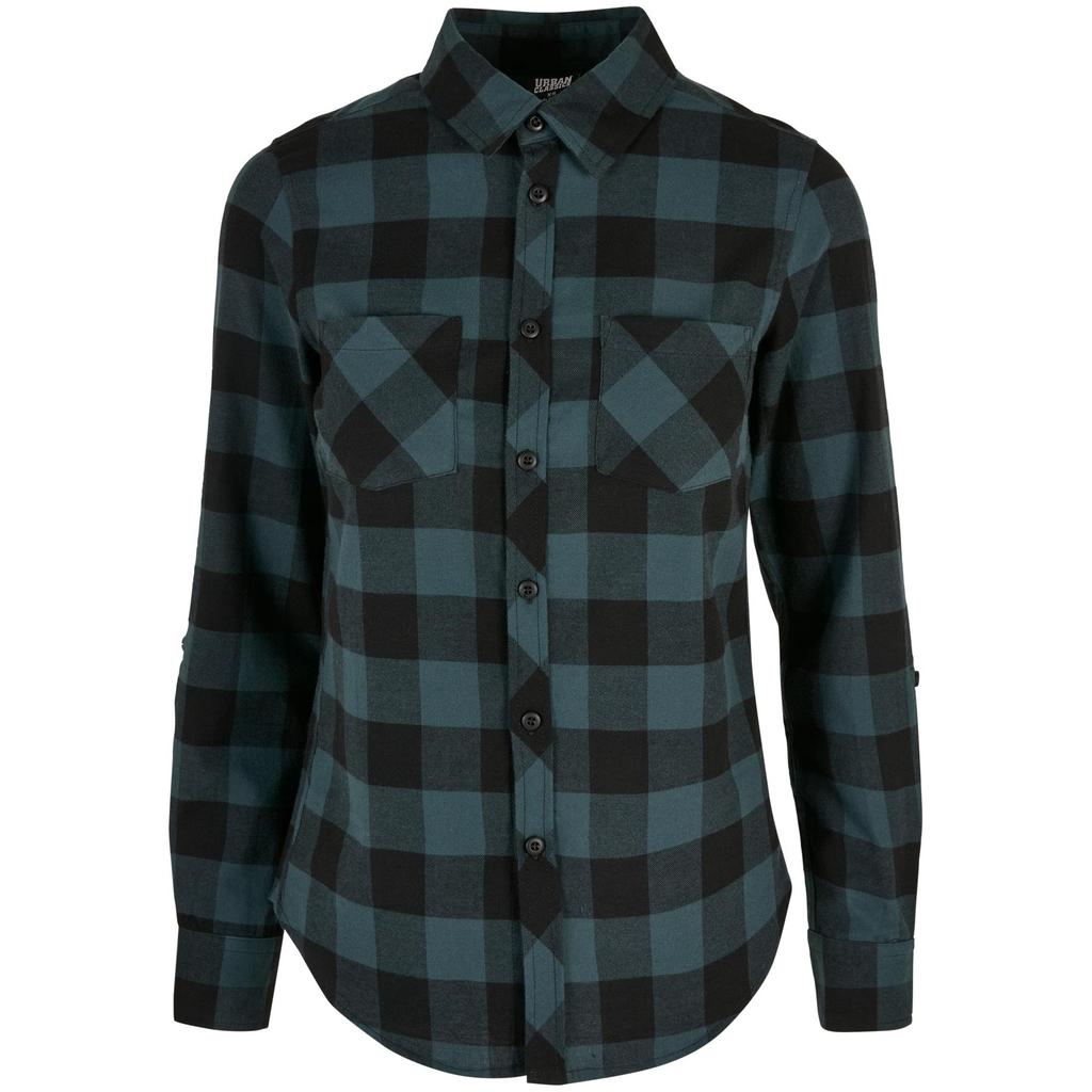 Urban Classics Womens/Ladies Checked Flannel Turned Up Cuff Shirt