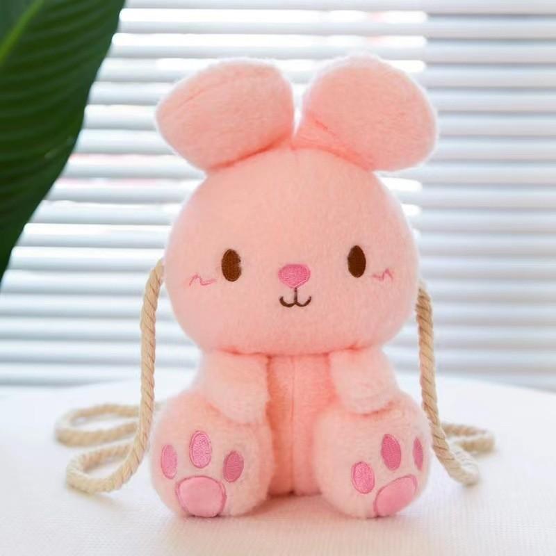 Cute Cartoon Children Plush Rabbit Bag Girls Go Out Travel Doll Bag Crossbody