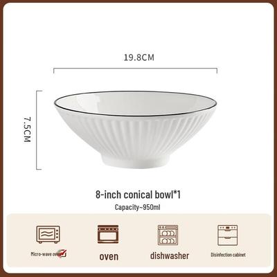 ZISIZ Japanese Ceramic Ramen Noodle Bowl