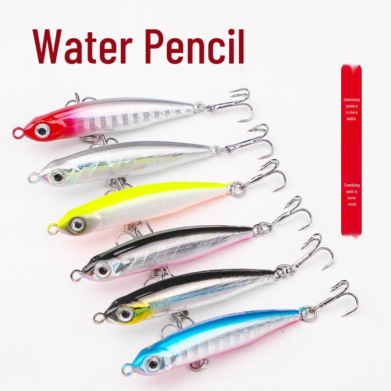 Little Silver Sinking Pencil Lure 3.2g: Long-Cast Wobbling Artificial Bait for Freshwater Fishing