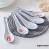 Qiwei Pure White Ceramic Soup Spoon