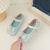 Girls Mary Janes for Party Wedding Shows Bow Sequined Rhinestones Shallow Children Fashion Versatile Soft Kids Casual Shoes 2024