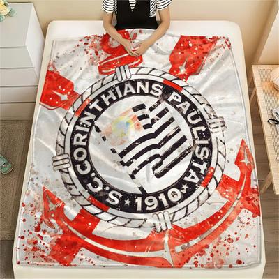 Corinthians Paulista Print Flannel Blanket, High Quality Comfortable for All Seasons, Home Decor, Warmth and Comfort