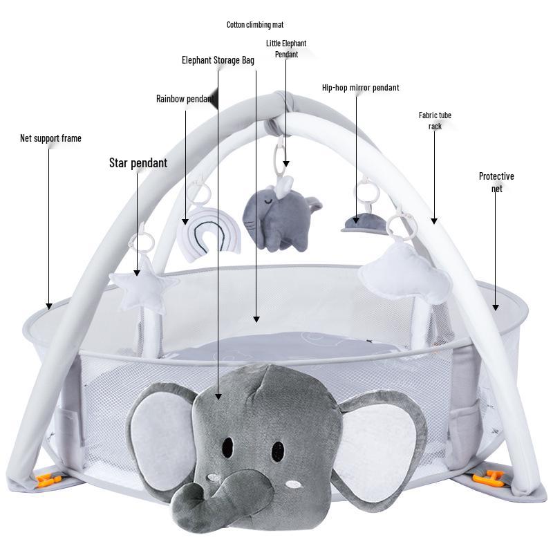 Elefant Baby-Laufstall mit Bällenbad & Krabbelmatte - Spielzeug & Geschenke für 0-3 Jahre