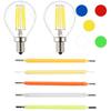 38mm LED Repair Diode Cold/Warm Light LED Filament Lamp Parts Light Beads LED Bulb Tube