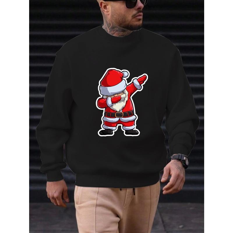 Men'S Dancing Santa Claus Character Pattern Casual Round Neck Sweatshirt.