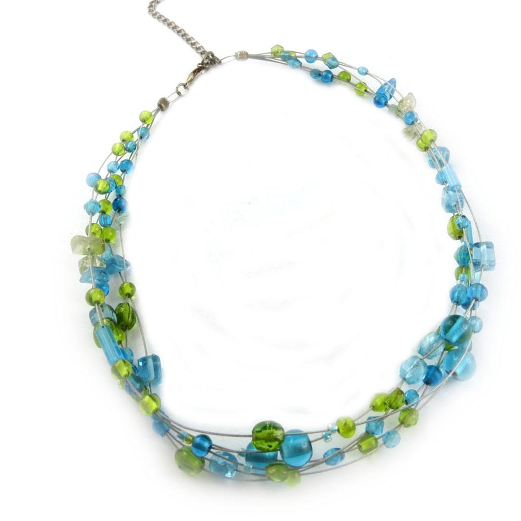 Les Trésors De Lily [B8153] - Blue Green 'Pawnee' Neck Warmer