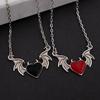 Gothic Black/Red Heart Wing Necklace Jewelry