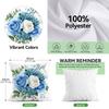 blue and white roses Cushions Pillowcase Polyester Cushion Cover Throw Pillow Pillowcover Home Car Sofa Decor