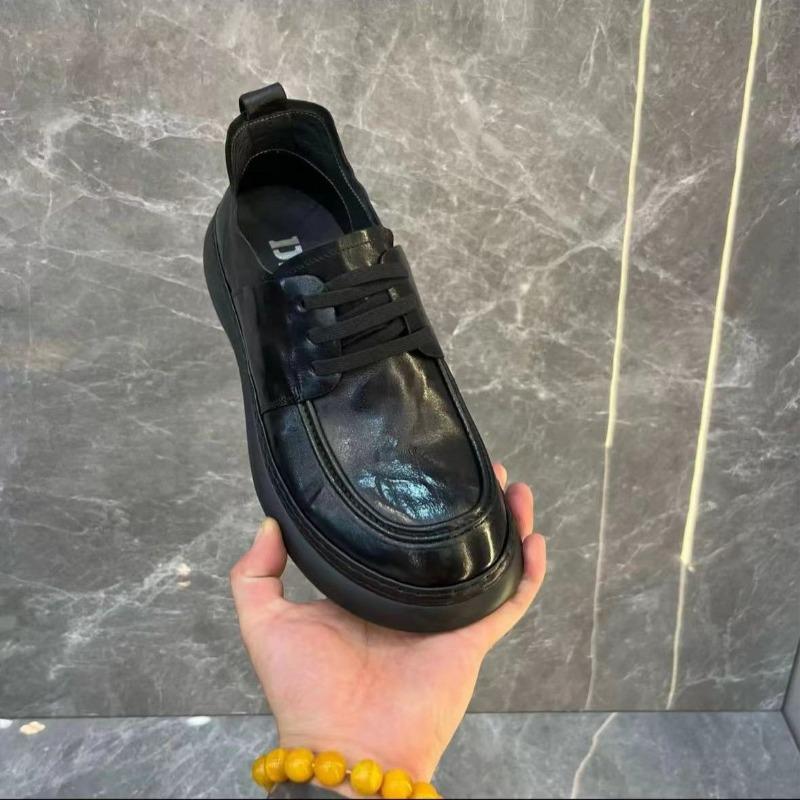 

Осень новая натуральная кожа деловой кэжуал с одной педалью удобные с круглым носком модные универсальные кожаные туфли на мягкой подошве мужские 44