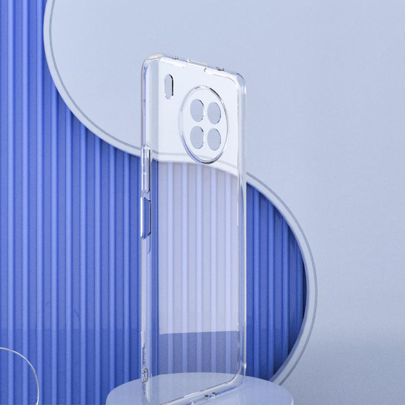 Durchsichtige Hülle für Honor 50 Lite Hülle auf Huawei Honor 50 Lite Bumper stoßfest transparentes Silikon Handy-Funda schwarze matte Hülle