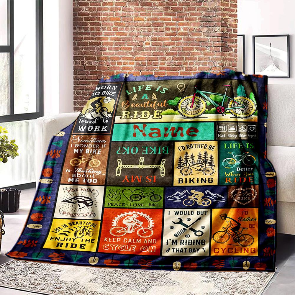 Bike Life Is Beautiful Ride Name Blanket Comfortable Soft Lightweight Allseason Multipurpose Blanket For Picnics Couches Offices Beds Living Rooms