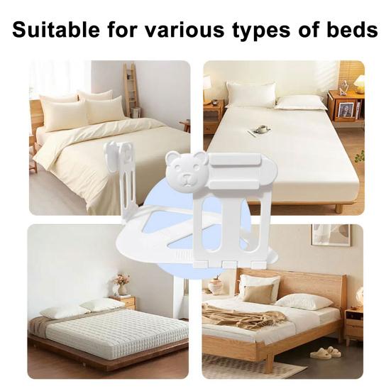 Yousheng 4Pcs Bear Bed Sheet Holder with Lock Strip Bedsheet Corner Fastener Keep Sheets Tight All Mattress Size Fitted Sheet Fixing Clip Keeper